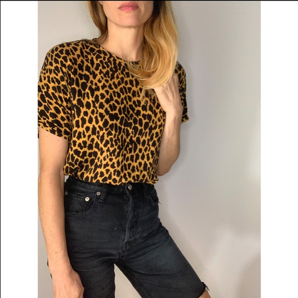 Vintage Leopard Animal Print Blouse Top - Picture 5 of 15